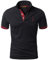 LIUPMWE Mens Polo Shirts Short Sleeve Giraffe Embroidery Golf T-Shirt S-3XL,L,Black