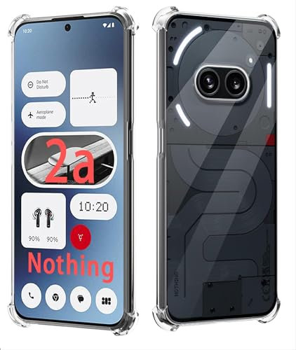 GIOPUEY Clear Hülle Kompatibel mit Nothing Phone 2a Plus/2a, Ultra Dünn TPU Case, Luftpolsterschutz, [Nicht Leicht zu Vergilben] Stoßfest Hülle - Transparent