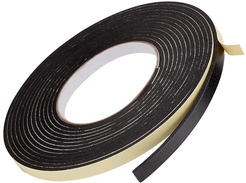 OLYCRAFT 5m Einseitig Klebendes Schaumstoff Montageband 9.5mm Breit Schwarzes Klebeband Schaumstoff Dichtungsband 3mm Dicker Dichtungsstreifen Selbstklebendes Klebeband Für DIY Wände Dekoration