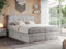 MKS MEBLE Boxspringbett 200x200 mit Bettkasten und Matratze H4 - Boxbett - H4 Hellgrau Velvet - ERNI King