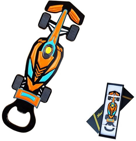 Racing Car Bottle Opener - Magnetic Gift for Men and Women - Orange