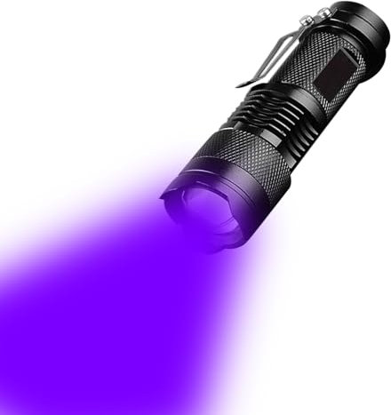LIAISIMI Mini UV Schwarzlicht Taschenlampe,3 Modi,UV Lampe Haustiere Urin-Detektor,Wasserdichte Taschenlampe für Eingetrocknete Flecken Ihrer Hunde, Katzen und Nagetiere auf Teppichen (1, Purple)