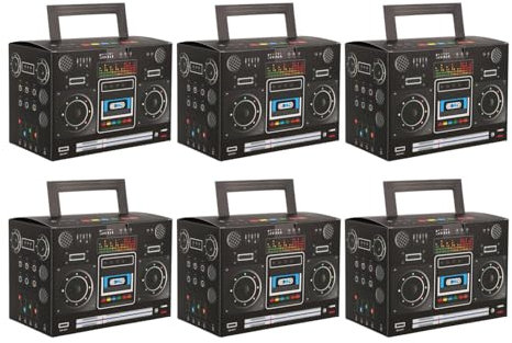 Kichvoe 80Er-Jahre-Partygeschenk-Leckerli-Boxen 6 Stück Neuartige Boom-Box Geschenkboxen Retro-Radio Gemischte Farben Süßigkeiten-Leckereien-Box Für