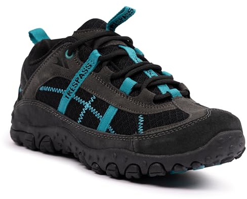 Trespass Womens Fell Breathable Walking Trainers Shoes - Charcoal/Teal - 6 UK