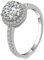 Wycian Ring Damen Luxus, Silber Ring Damen 925 Größe 67 (21.3) 1.5 Moissanit 1.5Ct Rundschliff Weiß Personalisiert Für Abschluss
