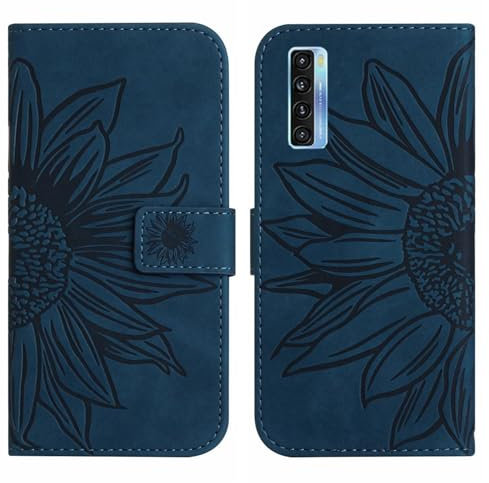 Rfvzubemok Compatible con TCL 20 Pro 5G Custodia,Compatible con TCL 20 Pro 5G Custodia per telefono Flip Kickstand con chiusura magnetica Blue