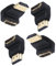 4-Pack Ultra HD Angled Video Connectors – Dual-Orientation (90°/270°) HDMI Coupler with HDR/3D Support | 4K ARC-Compatible Interface for Gaming Consoles & Display Devices