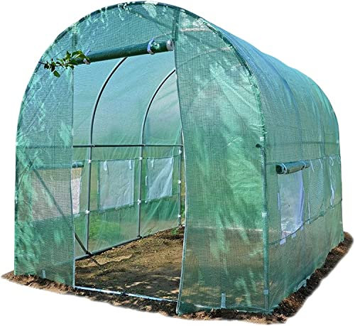 SAFWELAU Géotextile Gravier Grandes serres d'hiver en Plein air avec Cadre en Acier Robuste, Jardin des serres, 3m/2m de Long(200x200x200cm)