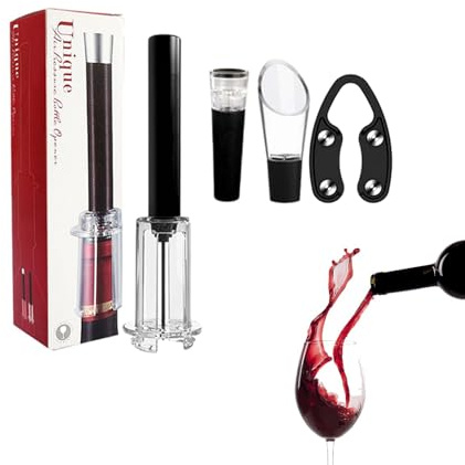 Kit de abridor de botellas de vino, juego de abridor de botellas con bomba de presión de aire para vino, kit de abridor de botellas de vino con sacacorchos manual