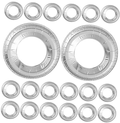 Cabilock 100stücke Gasherdabdeckung Runde Brennereinlagen Aus Aluminiumfolie Tropfschaleneinlagen Herdplattenabdeckungen Zum Sauberhalten Der Herdplatte Wiederverwendbare Herdschutz Für HEI