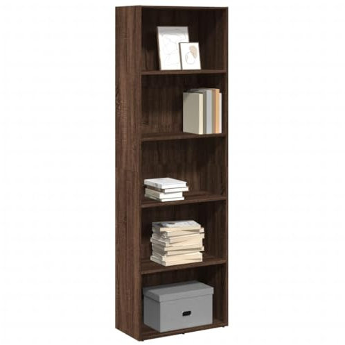 Myheimly Bücherregal Standregal Aktenregal Wandregal Raumteiler Regal Raumtrenner Büroregal Mehrzweckregal Braun Eichen-Optik 60x30x189 cm Holzwerkstoff