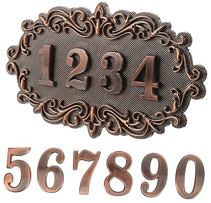 Mikikit Abs Material Sturdy Outdoor House Numbers Sign Wall Door Number Plaques for Home Office Mailbox