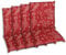 GO-DE Textil Bequeme und attraktive Polsterauflagen für Niederlehner-Gartenstühle (4er-Set, Design: Floral Rot)