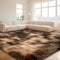ZRSDIXKI Hochflor Teppich Flauschiger Wohnzimmerteppich, Braun, Hochflor-Design, Modern Shaggy Waschbarer Teppich,Waschbar Anti-Rutsch Extra Große Carpet die für Kinderzimmer,Schlafzimmer 160 x 230 cm