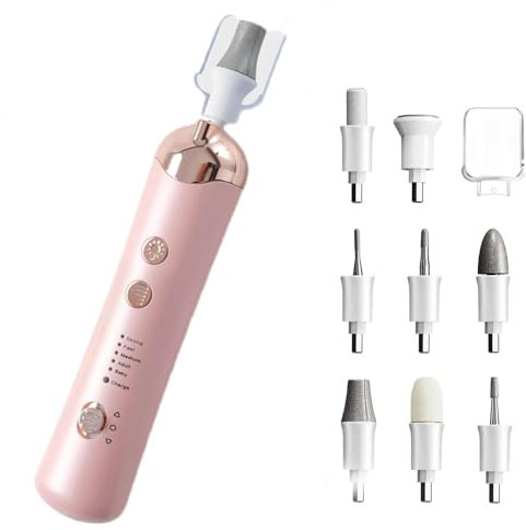 Electric Nail File, Cordless Nail Drill, Pedicure Sets for Feet with 8 Drill Bits, 5 Modes Adjustable Nail Drill, Electric Nail File for Gel/Acrylic Nails and Hard Cuticles,Nail dremel Tool for Women