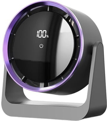 Powerful and Silent Desk Small Fan - Desktop Fan | Rechargeable High Air Quality Desk | Table Top | Powerful Personal Air Quality Enhancer | Portable Cooling for Office Home and Car