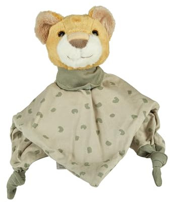 Sterntaler Schmusetuch M Löwe Leo – Baby Schnuffeltuch aus Flausch & Cord – Mit Knoten zum Greifen – Weiche Polyesterwatte Füllung Neugeborene & Kleinkinder, steingrau