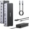Station d'accueil USB C Triple écran, MOKiN Docking Station USB C avec 2 HDMI DisplayPort 4K@144Hz, Alimentation DC 150W, USB 3.1 10Gbps, USB A 2.0/3.0, Ethernet RJ45, SD/TF pour Dell HP MacBook