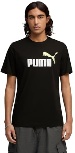 PUMA Herren Essentials 2 Colour No. 1 Logo T-Shirt 4XL, Black Apple Spritz Green