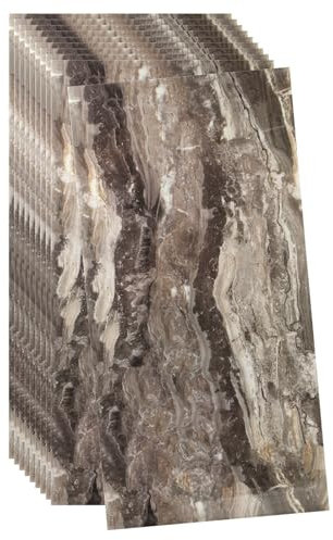 sourcing map 10pcs Peel and Stick Wall Panels 23.6 x 11.8 Skin Feel Brick Wallpapers (19.4 Sq. Ft. / 1.8 Sq.m. Coverage) Marble Tiles Adhesive Backsplash, Stone