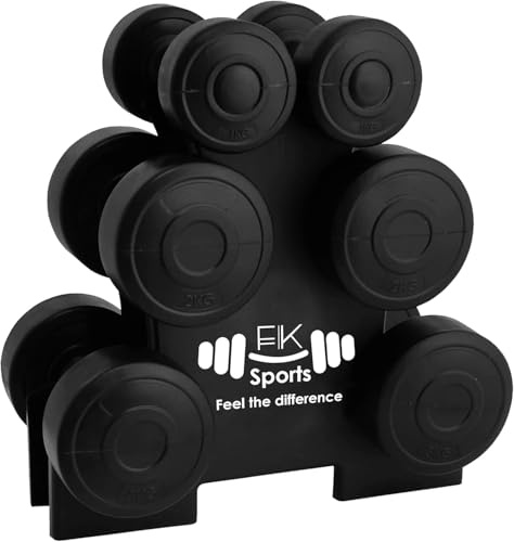 FK Sports Dumbbells, Weight Set 2.5Kg, 5kg, 7.5kg, 10kg,12kg, 12.5kg, 15kg, 20Kg In Pair - Hex Dumbbell for Women & Men - Gym Equipment for Home - Weights Dumbbell Set