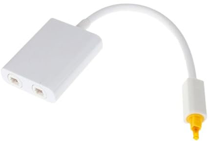 Javoryxh Double Port Digital Optical Sound Splitter Adapter Fiber Optical Sound Cable 1 In 2 Out Distributor For HDTV