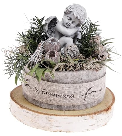 Grabgesteck für Urnengrab D20cm mit Engel CreaFlor Home