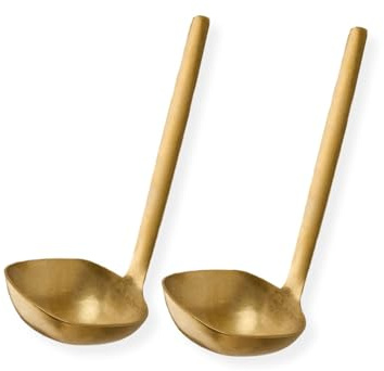 APS 75944 Löffel BULQ, 2er-Set, Edelstahl, PVD-beschichtet, Löffelmaß 6,5 x 6,5 cm, Gesamtlänge 17,5 cm, Gold