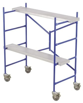 Mini ponteggio multiuso, scala portatile a 4 gradini, piattaforma di lavoro in metallo con ruote Ponteggi Pieghevoli Portatili