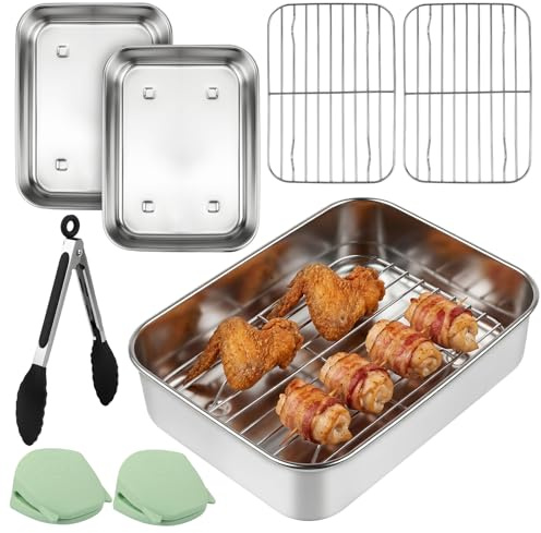 Recipiente air fryer,Accesorio para freidora de aire,bandeja air fryer acero inoxidable 304, compatible con Ninja 7,6L/ 9,5L/ 10,4L AF400EU/AF451EU/AF500EU/DZ400EU, apta para lavavajillas