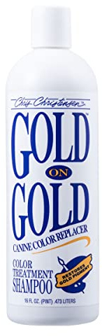 Chris Christensen Gold on Gold Shampoo - Hundeshampoo für strahlendes Fell und glänzende Ergebnisse, 473ml