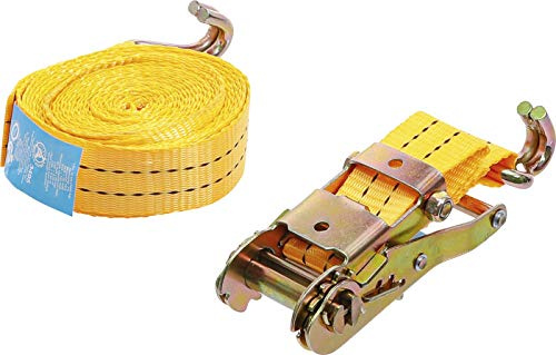 BGS DIY 3495 | Knarren-Spannband | 6 m x 38 mm | Zugkraft 210 kg | Polyester | mit Spannratsche und Haken