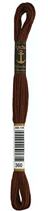 Anchor Sticktwist 4635000-00360 kaffeebraun Stickgarn, 100 % Baumwolle