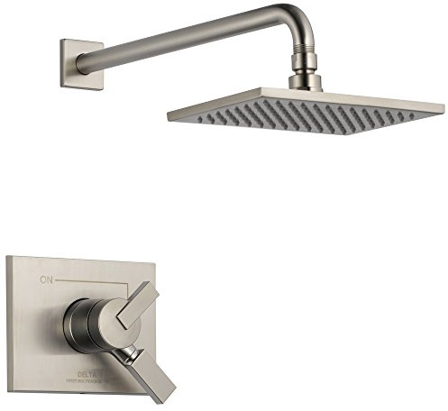 Delta Faucet Vero 17 Series Dual-Function Shower Trim Kit with Single-Spray Touch-Clean Rain Shower Head, Stainless T17253-SS (Valve Not Included)