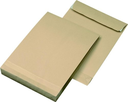 10 Faltentaschen Versandtaschen B4 m. 5cm Falte 140g/m²