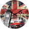 Out of the blue Glas Uhr London Motive Durchmesser 38 cm, Wanduhr im Vintage Look mit Tower Bridge und Big Ben, ausgefallenes Geschenk für England und Retro Fans