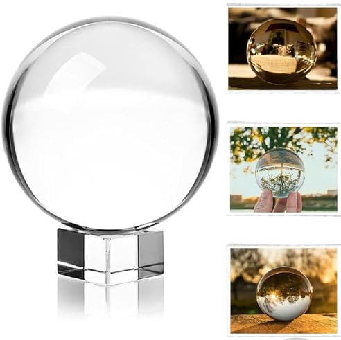 Boule de Cristal Clair, Merrynine Art Décor Cristal K9 Décoration Prop pour la Photographie, Verre, 3-1/5 DIA, K9 Clear