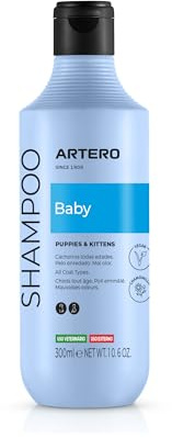 Artero Baby Shampoo 300 ml – Sanftes Welpen‑Shampoo für Hunde und Katzen, Sehr mild, Für empfindliche Haut, Pflegt, nährt und verleiht Glanz