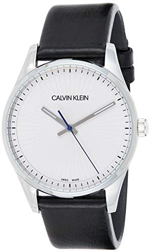 Calvin Klein Herren Analog Quarz Uhr mit Leder Armband K8S211C6