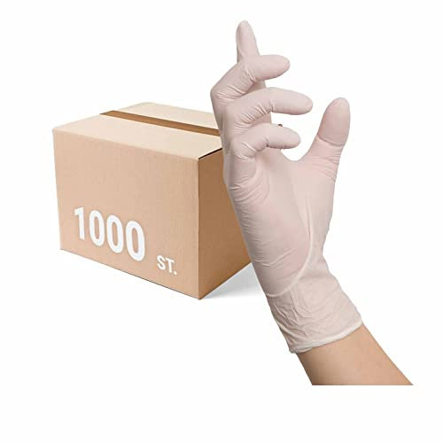 100 Stück Nitril Einweghandschuhe, Einmalhandschuhe puderfreie und unsterile Kochhandschuhe Tättowierhandschuhe Tattoo Handschuhe, (S,weiß)