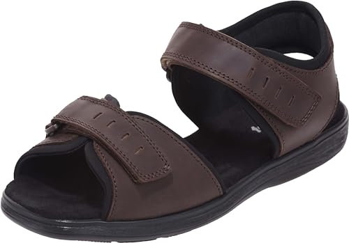 Cosyfeet Bruno - Brown Waxy - 11-3H - Extra Wide Men's Sandals