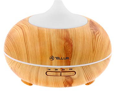 TELLUR, Braun WiFi Smart Aroma Diffusor, 300ml, LED, Holz, 169 mm