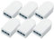 LEDLUX 6 Pezzi Presa Elettrica 2P+T 10A, Standard Italiano con Uscita Cavo Diritta, Colore Bianco, Per Spina Piccola 10A Sottile, Presa Lato Femmina