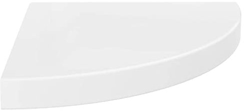vidaXL Eckregal Schweberegal Wandregal Bücherregal CD DVD Regal Wandboard Hängeregal Wand Dekoregal Freischwebend Hochglanz-Weiß 35x35x3,8cm MDF