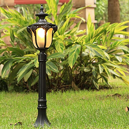 Lanterne Extérieure Classique Réverbère Lampe sur pied Lampadaire en Aluminium moulé à LED lumineuse d'extérieur style rustique 1xE27 étanche IP23 parfaite pour le jardin et le balcon (B)