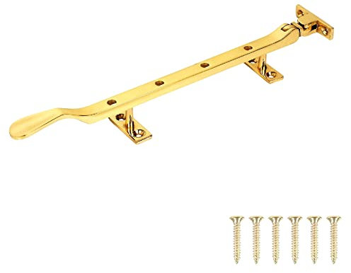 TERF® 200mm Heavy Duty Traditional Victorian Design Polished Brass Window Casement Stay Spoon Style 200mm (8 inch) including Fixing Screw - Pack of 1