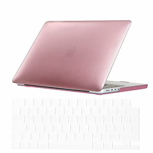 Se7enline Compatible with 2025 2024 2023 2022 2021 MacBook Pro 14 inch Case Hard Shell Laptop Cover for Macbook Pro Model A2918 A2992 A3112 A3401 A2779 A3434 M5 M4 M3 M2 M1 &Keyboard Skin,Rose Gold