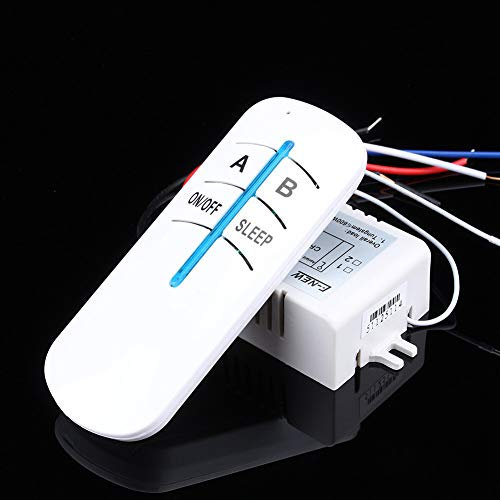 Interrupteur d'éclairage sans fil, 2 voies 180‑240 V On Off Kit récepteur Interrupteur d'éclairage à distance Interrupteur de panneau sans fil pour éclairage LED Plafonniers Ventilateurs Lampes