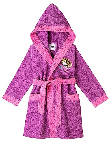 Accappatoio per bambini lilla 100% cotone OEKO-TEX® - Taglia: 10-12 anni