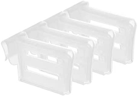 XIAOXIONG 4 Pcs Fridge Drawer Dividers,Plastic Fridge Shelf Refrigerator Dividers,Refrigerator Side Door Separator Fridge Space Allocators for Home Kitchen Supplies
